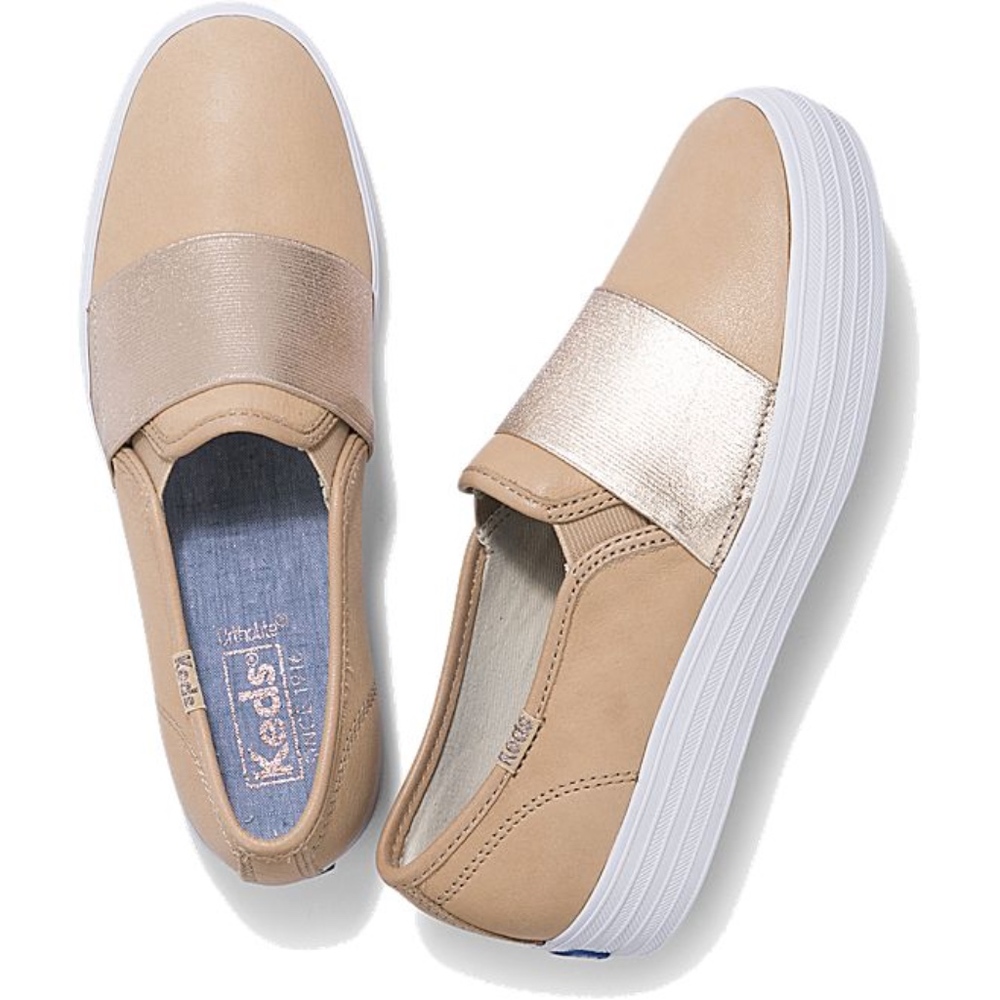 WOMEN'S TRIPLE BANDEAU LEATHER SLIP ON